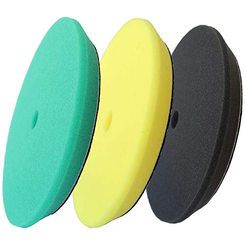 3pcs 7 inch Polishing Pads for Orbital Sander, 7'' Orbital Buffing Pads Hook and Loop Foam Buffer Pad Set for Cutting, Compounding, Polishing and Waxing, almohadillas de pulido para lijadora Orbital - size: 7 inch