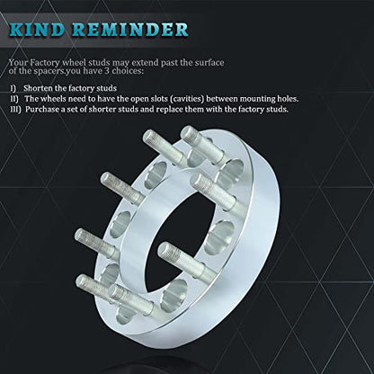 IRONTEK 8x165mm Wheel Spacers 1.5in fits for GMC [Sierra 2500/ C2500], for Chevrolet [Silverado 2500/3500 HD, Express 2500/3500] (130mm Hub Bore, M14x1.5 Studs) 8x6.5 Wheel Spacer Adapters 38mm 4PCS - size: 1.5"|8x165|4PCS