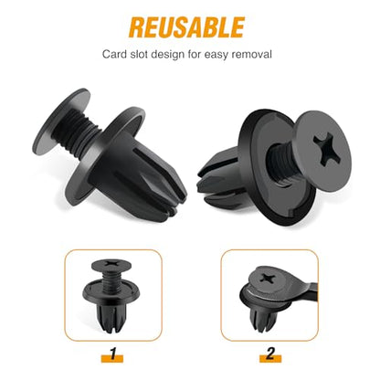 GOOACC 130PCS Body Interior and Exterior Retainer Fastener Clip Rocker Moulding Clip W/Sealer for Mini Cooper 51-71-7-127-742 07-13-1-480-419 BMW Lawson Clip Lizard - color: 130 Clips