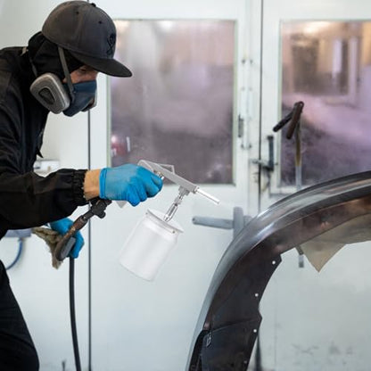 Air Undercoating Spray Gun with Suction Feed Cup, Pneumatic Automotive Sprayer for Sprayable Truck Bed Liner Coating, Rubberized Undercoat, Chip Guard Paint and Rust Proofing - size: 600cc