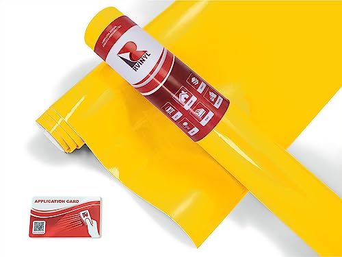 Rwraps Hyper Gloss Vinyl Car Wrap Film in Yellow - 5ft x 1ft - Vehicle - color: Hyper Gloss Yellow, size: 5ft x 1ft