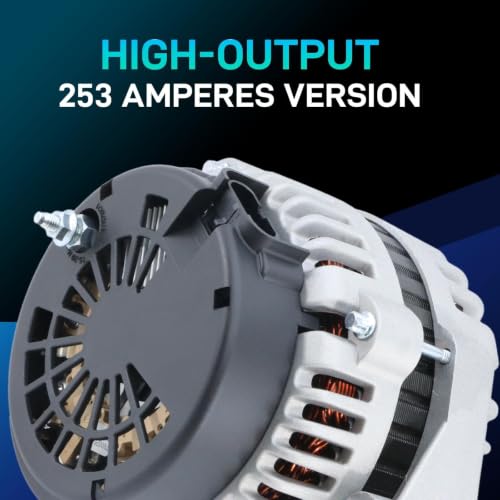 Alternator High Output 253 AMP Replacement New for 2001-2004 Chevrolet Silverado Express 1500 2500, Suburba 1500 2500, GMC Sierra Savana 1500 2500 4.3 4.8 5.3 6.0 6.6 8.1L, 10464405 15263859 19244751