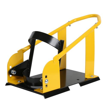 MaxxHaul Adjustable Motorcycle Wheel Chock Stand with Auto-Lock Cradle, Fits 15"–21" Tires – Heavy-Duty Steel Bike Stand for Trailer, Garage & Truck Bed, Includes Mounting Hardware – 70075 - color: Yellow