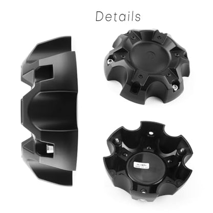 5.55in Wheel Center Caps for Ballistic Center Hubcaps, 4 Pack Glossy Black Center Cover Replacement, 6 lugs - color: Glossy Black