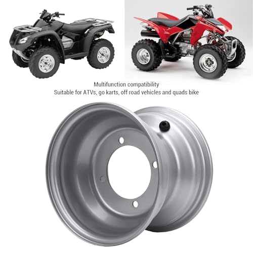 8 Inch ATV Wheel Rim, 4 Lug Design Aluminum Alloy Off Road Wheel for Go Karts, Black 78mm Hole Distance ATV Parts - size: Four Hole (Hole Spacing: 110mm / 4.33in)
