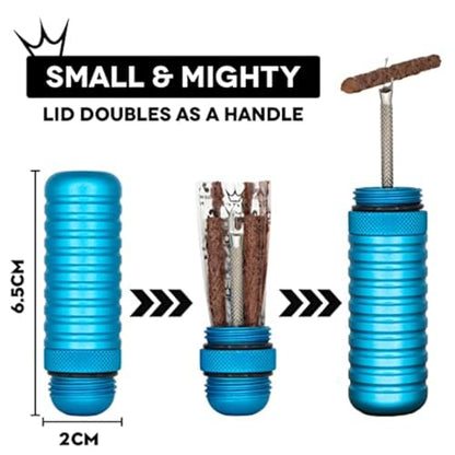 Peaty's Tubeless Bike Tyre Puncture Repair Plugger Kit - for MTB, Road & XC Bicycle Tyres - Unique Single-Sided Fork, for Rapid Puncture Repair to Fix Punctures Fast - 3X 3mm & 1.5mm Plugs - color: Red