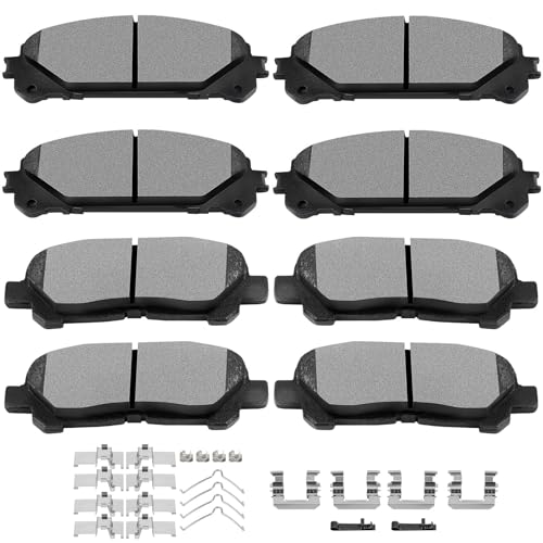 SCITOO Ceramic Front Rear Disc Brake Pads Sets For Highlander 2008-2013 - size: Front D1324 & Rear D1325