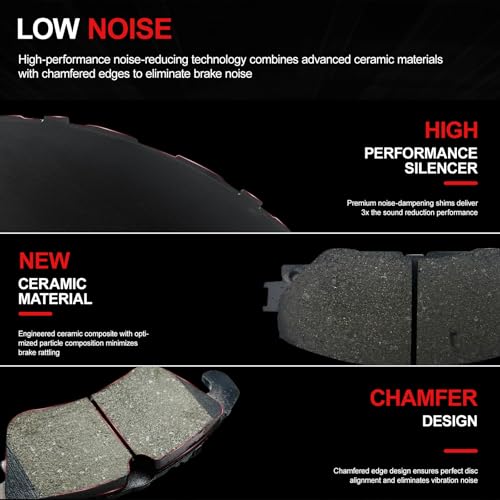 Brake Pads Sets Fit For Nissan Altima 2013 2014 2015 2016 2017 2018 2019 2020 2021 2022 2023 D1650 D905 8Pcs Front Rear Ceramic Brake Pads CCTECHMASS
