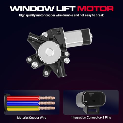 Rear Passenger Side Power Window Regulator with Motor (2 Pins) Fit for 2006-2013 Chevy Impala, 2014-2016 Chevrolet Impala Limited Sedan, 748-511 - size: Rear Passenger (RH)