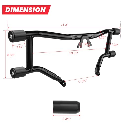 Crash Bar Compatible with Harley Davidson Touring Models 2014-2026, Black Engine Guard Bar for Street Glide Road Glide Road King Electra Glide - size: Crash Bar 2014-later