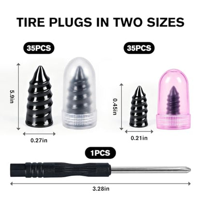 71PCS Tire Plug Kit, Screw Type Tire Repair Kit