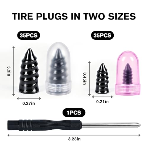 71PCS Tire Plug Kit, Screw Type Tire Repair Kit
