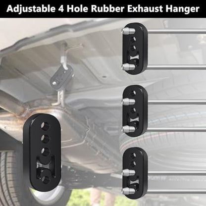 4 Pack Exhaust Rubber Hanger, Rubber Muffler Hangers with 4 Holes 0.47 Inch - color: black-4PCS 4 Holes