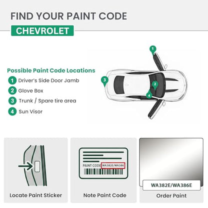 ERA Paints - WA382E/WA386E - Pewter Metallic for CHEVROLET Exact OEM Color Match Automotive Touch Up Paint for Cars - Scratch & Chip Repair for Metal & Plastic - Essential Kit - Made in USA - style: Jar - Essential Kit