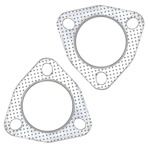 2.25 Inch Exhaust Gasket 3-Bolt Flange 58mm Graphite w/Fire Ring 2 Pcs - size: 2.25 in