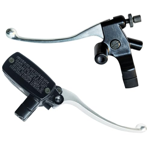 Left & Right Brake Master Cylinder Clutch Levers Compatible with Honda VT600 VT750 VF750 VT1100 VT1300 VTX1300 Part # 45510-MFR-305 53172-MR1-000 53178-MAH-000 Black & Chrome - color: Black & Chrome