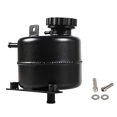 2.5L Aluminium Polished Radiator Coolant Water Overflow Expansion Tank Reservoir,Expansion Alloy Tank Radiator Reservoir Tank with Cap for Mini Cooper S R52 R53,Black - color: black