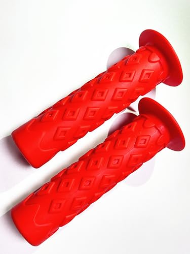 Bike Grips Bicycle Handlebar End Grips Replacement Handle Bar Grips Non-Slip Soft Rubber Protector for Mountain Bike Tricycle Wheel Chair - color: RED