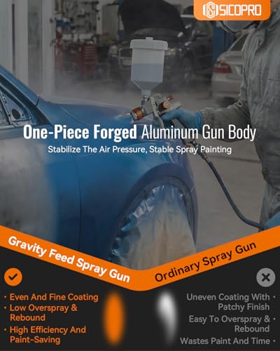 HVLP Spray Gun, Automotive Paint Gun, Spray Gun for Painting - color: Orange