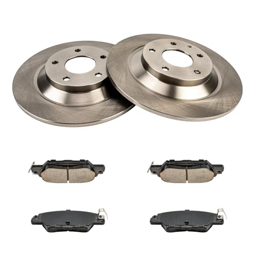 PHILTOP Rear Brake Pads and Rotors for Mazda CX-5 2016-2023, 2x Smooth Solid Disc Brake Rotor+4x Ceramic Brake Pads 31623+D1846 Rotors and Brake Pads Kit (11.93inch, 303MM) - size: CX-5 2016-2023 - Rear 31623-303mm