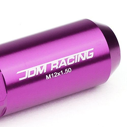 Auto Dynasty M12 x 1.5 Open/Closed End Design 20-Piece Aluminum Alloy Wheel Lug Nuts +1 X Deep Drive Extension (Purple) - color: Purple