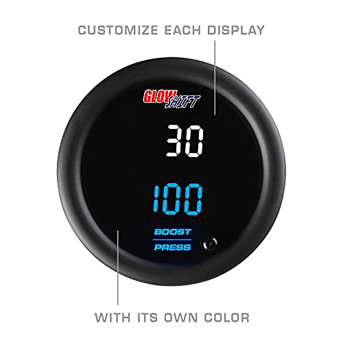 GlowShift 10 Color Digital Dual Turbo Boost Vac & Pressure Gauge Kit