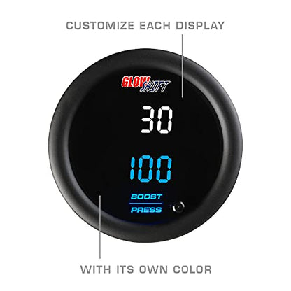 GlowShift 10 Color Digital Dual Turbo Boost Vac & Pressure Gauge Kit