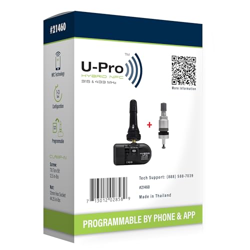 Myers Tire Supply Smartphone Programmable Tire Pressure Monitoring System - The TPMS Sensor Includes Dual Valves for Easy Installation by DIYers and Professionals (4 Pack)