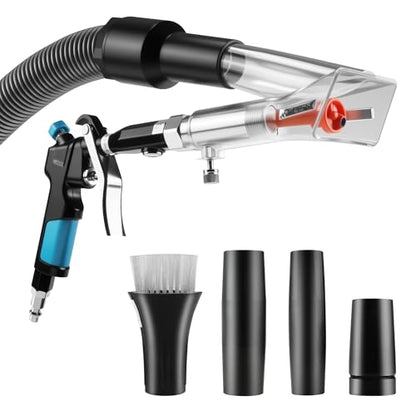 2in1 Car Cleaning Gun Detailing Dry Air Blow Gun & Vacunm Gun for Car - color: Black