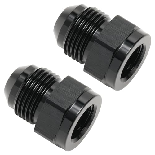 6AN Female to 8AN Male Flare Expander Fitting Adapter Aluminum Black, Pack of 2 - color: Black - 2pcs, size: 6AN Female to 8AN Male