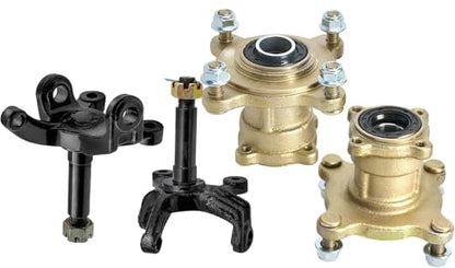 17mm Front Wheel Hub and Steering Knuckle Spindle Kit for Go Kart ATV Quad Buggy Drift Trike Golf Cart UTV, 4-Stud 88mm Wheel Hub Assembly, Heavy-Duty Steel Replacement 70cc 90cc 110cc 125cc 150cc