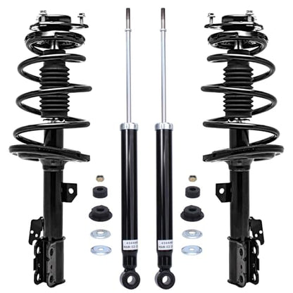 Detroit Axle - FWD Front Struts & Coil Spring + Rear Shock Absorbers - size: 4AQ47158/Shock Kit