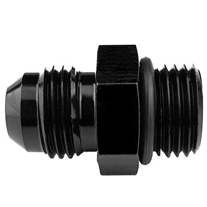 AN-06 O-ring Boss to AN-06 Male Flare Adapter Fitting 6AN Flare Twin Hose Union uel Pump Rail Line Aluminum Black Anodized JIC AN6 to AN6 Oring - size: 6AN to 6AN Oring