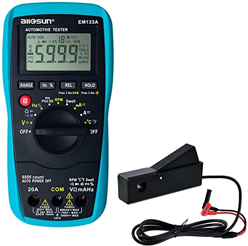 allsun EM133A Auto Multimeter AC/DC Volt Ohm Amp Tester Tool
