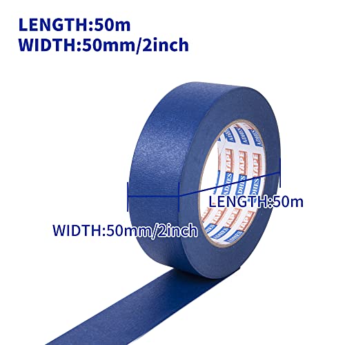 ADHES Blue Painters Tape 2 inches Wide, Masking Tape for Painting - size: 50mm x 50m