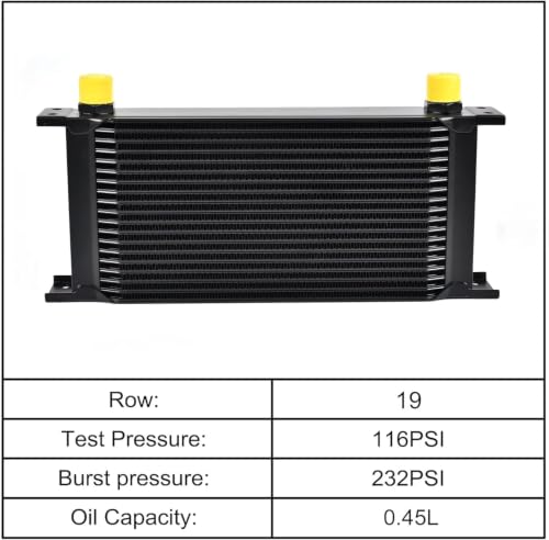 EVIL ENERGY 19 Row Oil Cooler Kit, 10AN Engine Cooler Radiator Universal - size: 19 Row