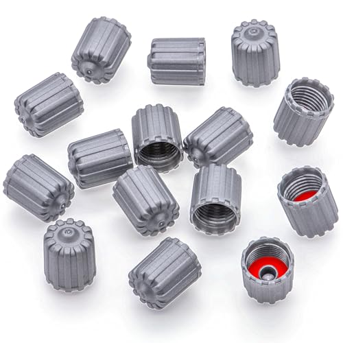 15PCS TPMS Tire Valve Stem Caps, Plastic Wheel Tire Valve Stem, with O-Ring Rubber Seal, Universal Tire Valve Stem Covers for Cars, SUV, Trucks, Bikes, Motorcycles, Bicycles(Gray) - color: TPMS-Gray-S, size: 15 pcs