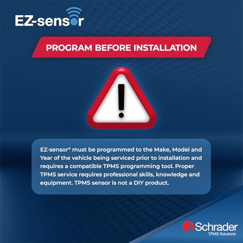 Schrader TPMS Solutions 33500 EZ-Sensor® 314.9 MHz, 315 MHz, 433 MHz Programmable TPMS Sensor w/Fixed Angle Snap-in Valve. Must Be Programmed with Schrader Compatible Tool Before Installation (2)