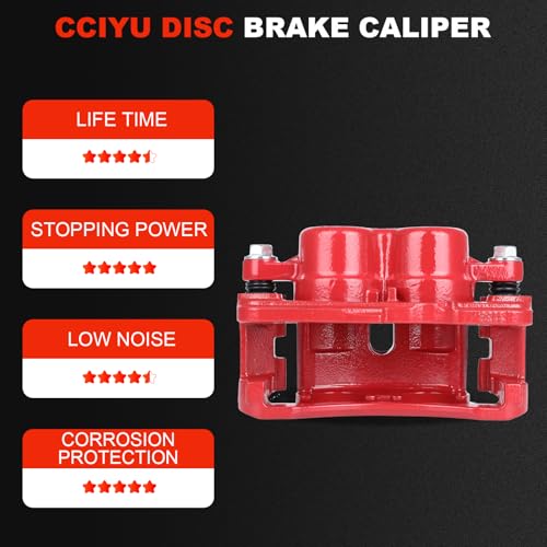 cciyu Front Left/Rear Right Disc Brake Caliper 18-B4729 With Bracket - size: Front Left[18-B4729]