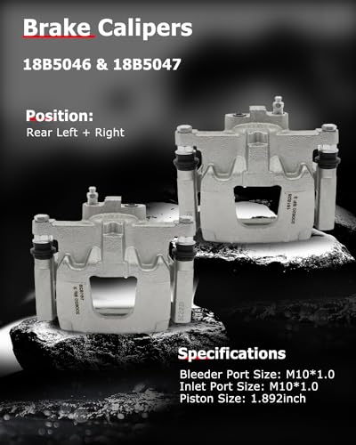 cciyu Front & Rear Brake Calipers with Bracket For Dodge, For Jeep - size: Front & Rear[18B5044+18B5045+18B5046+18B5047]
