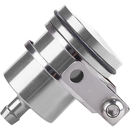Universal Motorcycle Aluminum Brake Fluid Reservoir Oil Cup Fit For Yamaha Kawasaki Honda Suzuki BMW and more (Silver) - color: silver