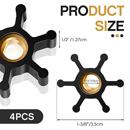 Fabbay 4 Pack Utility Impeller Replacement Water Transfer Pump Impeller Universal Fits Pas-30 and Pds-30 Model Pumps Fit 5/16 Diameter Shaft Compatible with 1/10th and 1/12th Hp Ac and Dc Motor