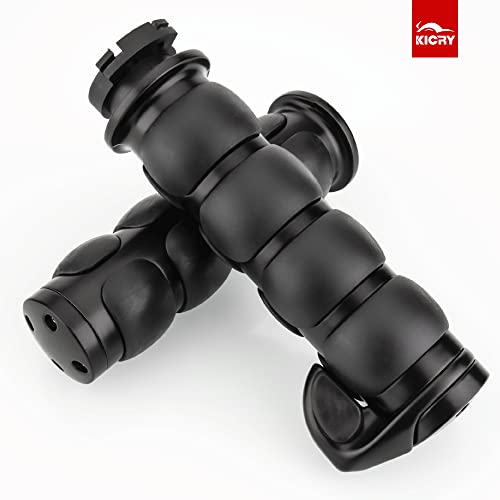 Motorcycle Hand Grips 1 Inch Handlebar Throttle Grips 25MM Chrome Black Aluminum Rubber Compatible with Harley Davidson Dyna Sportster Road King Street Glide Fat Boy Honda Shadow VTX - color: Black#2