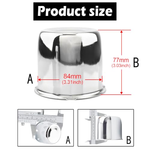 4Pcs 3.31" OD 3.03" H Push Through Trailer Wheel Center Cap for Rim - color: Chrome, size: 3.31" Hub 2.99" H