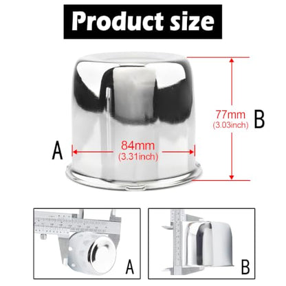 4Pcs 3.31" OD 3.03" H Push Through Trailer Wheel Center Cap for Rim - color: Chrome, size: 3.31" Hub 2.99" H