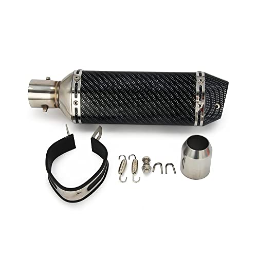 JFG RACING Slip On Exhaust Motorcycle Muffler Pit Dirt Bike Exhaust ATV Muffler,1.5-2" Universal for Street Bike Pit Bike Scooter