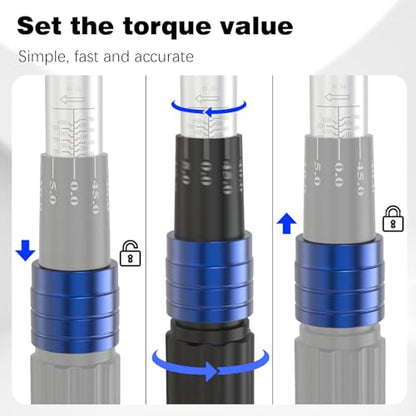 SuZhi 3/4 Inch Drive torque wrench 100-700 ft lb /135-949N.M/Aluminum Alloy handle & Cr-Mo Material Head, Heavy Duty, Professional,Dual Direction, Store in Solid Case - size: 3/4'' 1 pc