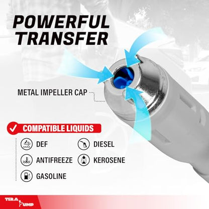 TERA PUMP Fuel Transfer Pump w/Flow Control Nozzle & Telescopic Tube - style: 10 ft Stick Pump (D)