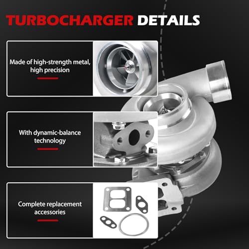Universal Turbo Turbocharger Compatible with GT45 T4, Turbo Charger Kit 0.66 A/R 600+HP Boost for 4.0L-6.0L Engine with Flange