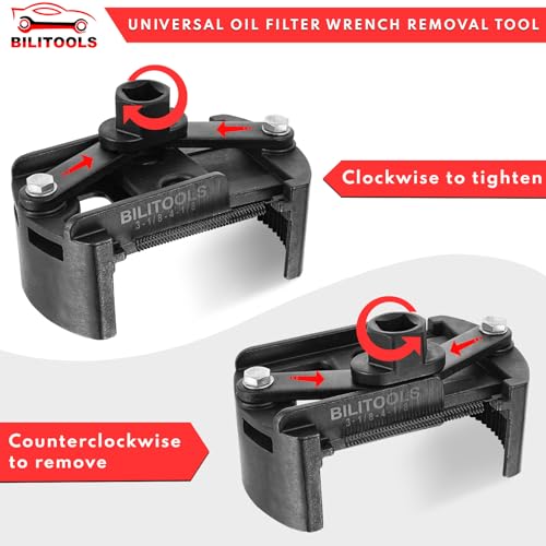 BILITOOLS Universal Adjustable Oil Filter Wrench with Auto-Clamp Spring - size: 80-105mm